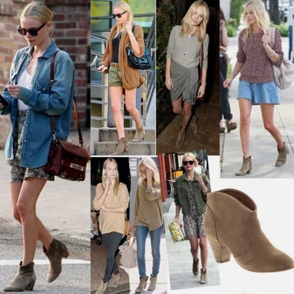 [NEW] Isabel Marant Dicker Suede Leather Boots Taupe (FR 38, US 7.5-8) - Picture 3 of 8